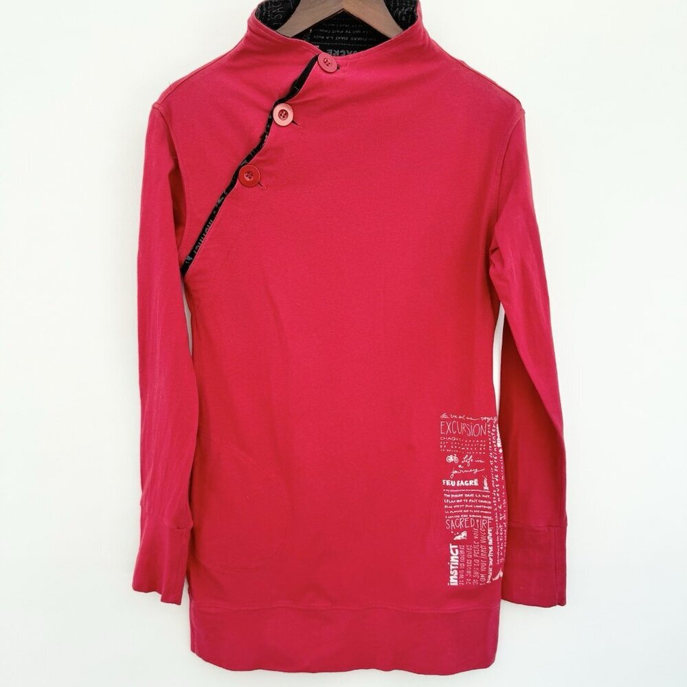 Message Factory‎ Women Red Tunic Long Sleeves Size Medium